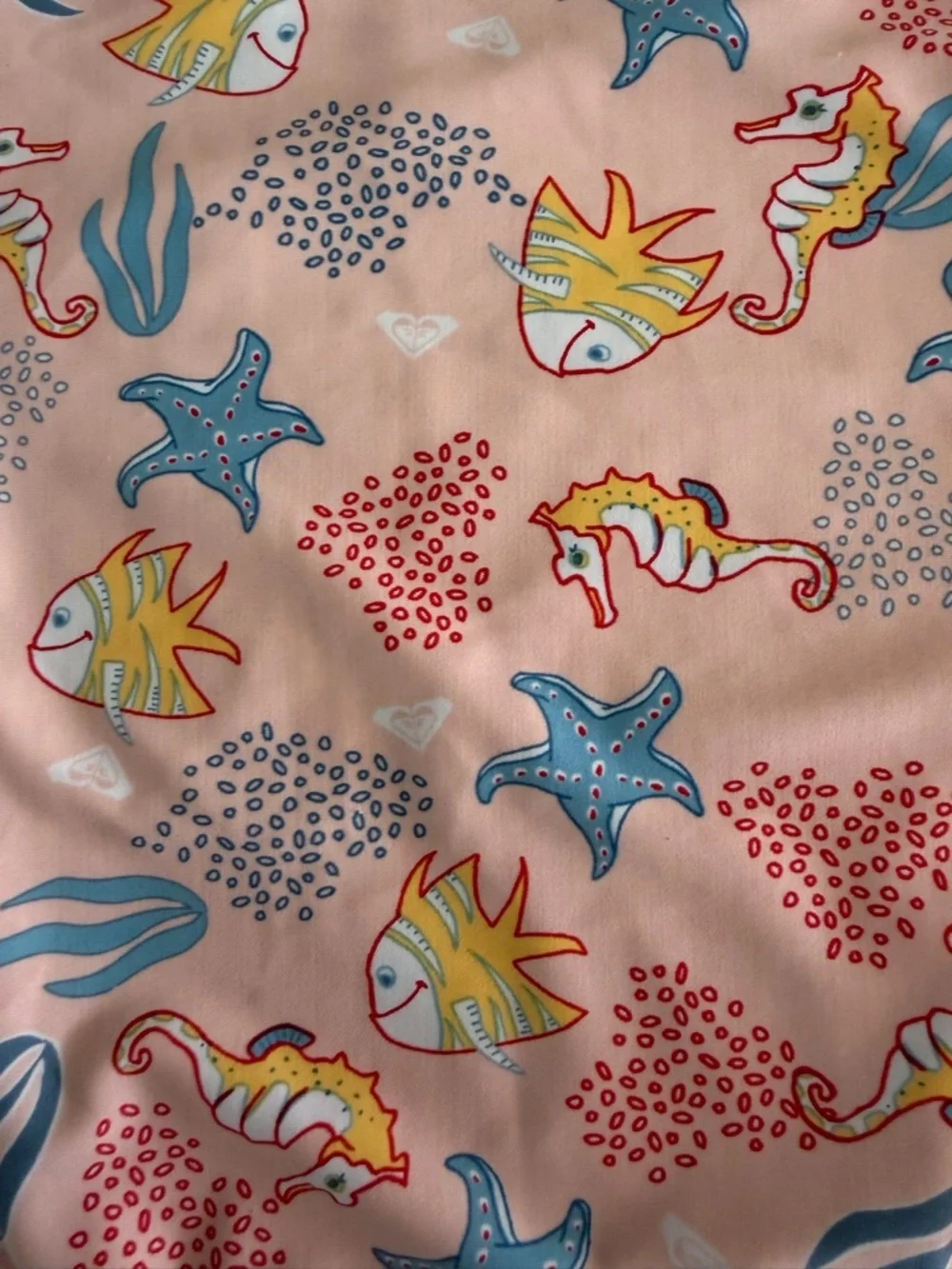 Roxy Pink Seahorse & Starfish Print One-Piece Swimsuit Size 6